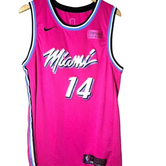 NBA Miami Heat Mens Pink Jersey Tyler Herro 14 Nike Vice Basketball Swingman - Picture 2 of 6